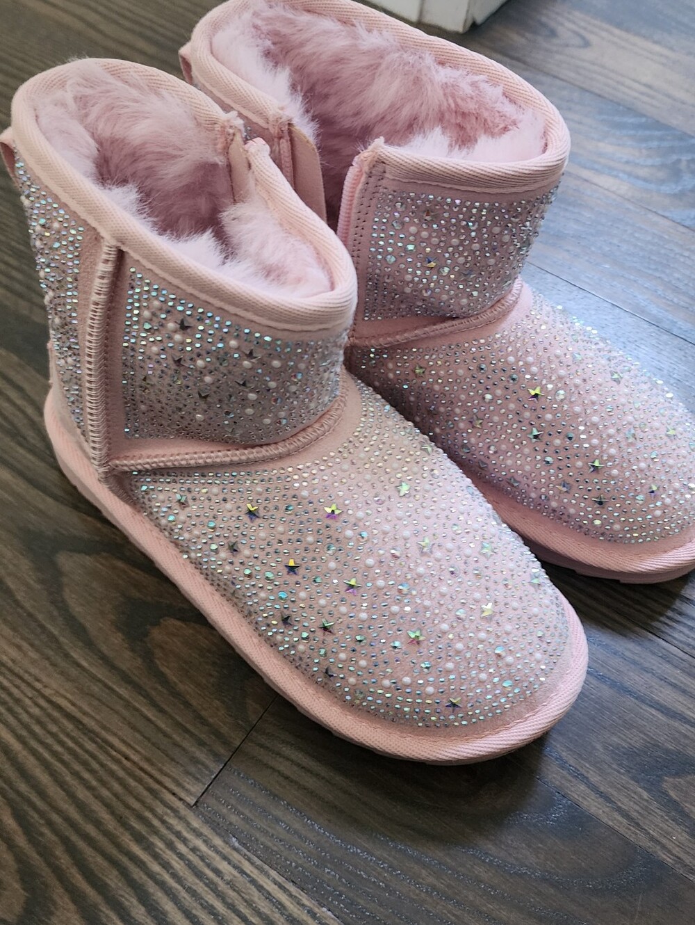 Sparkle Pink Kids Girl Slip-On Boots